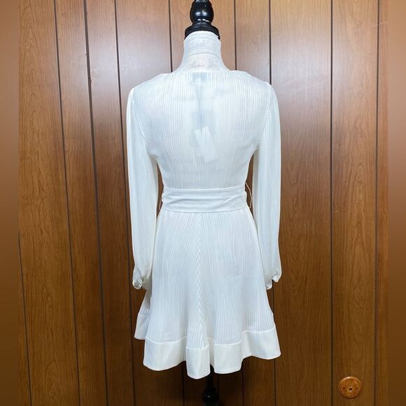 Milly Pleated Belted Long Sleeve Dress size 0 - Picture 7 of 10